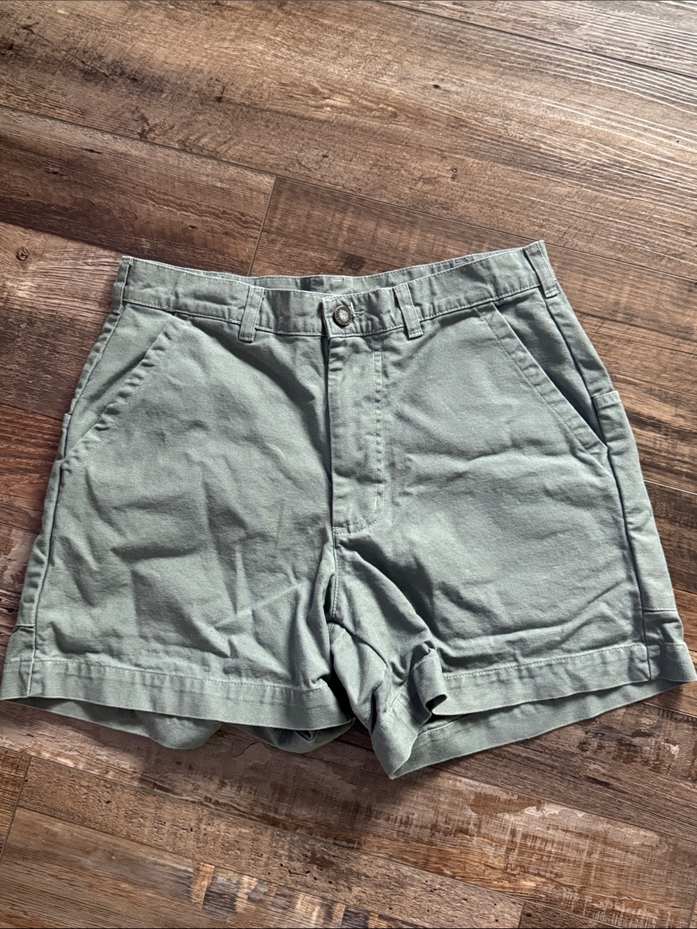 Cute Casual Cotton Shorts in Sage Green